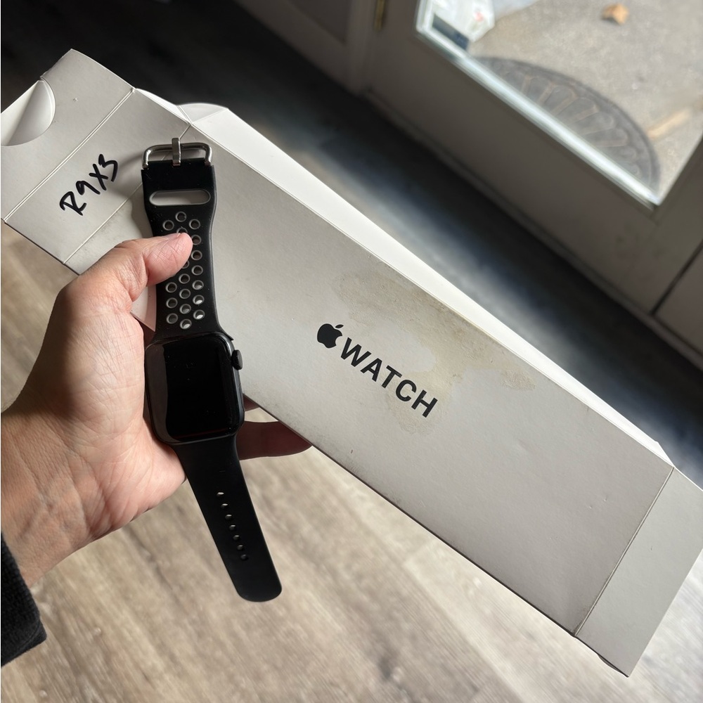 Apple Watch with Black and Silver Accents